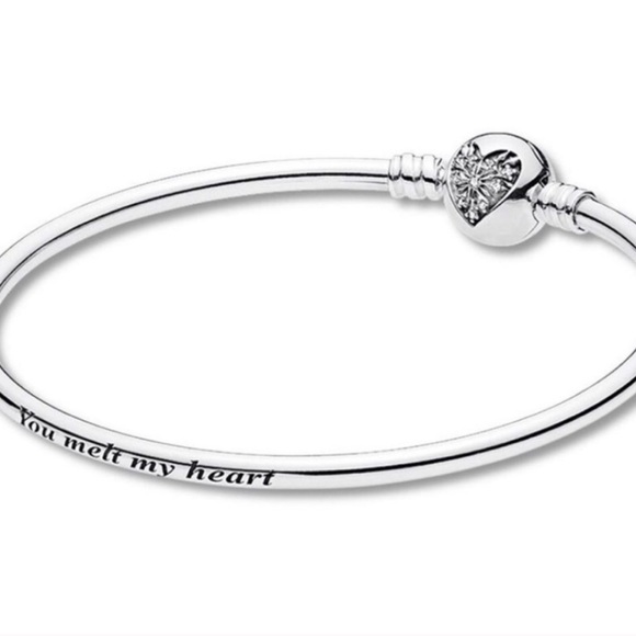 Authentic Pandora Bangle Heart Clasp Bracelet w/ 15 Charms Jewelry